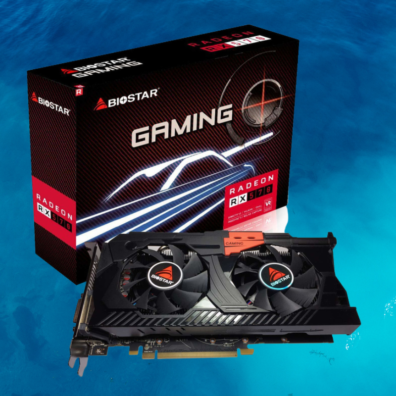 Biostar AMD Radeon RX570 GB GDDR5 Gaming Graphics Card- Refurbished