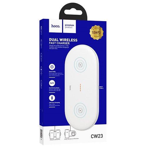 Hoco CW23 White Dual Wireless Fast Charger - Mega IT Stores