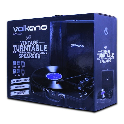 Retro Series Turntable with Portable Case & Speaker - Black